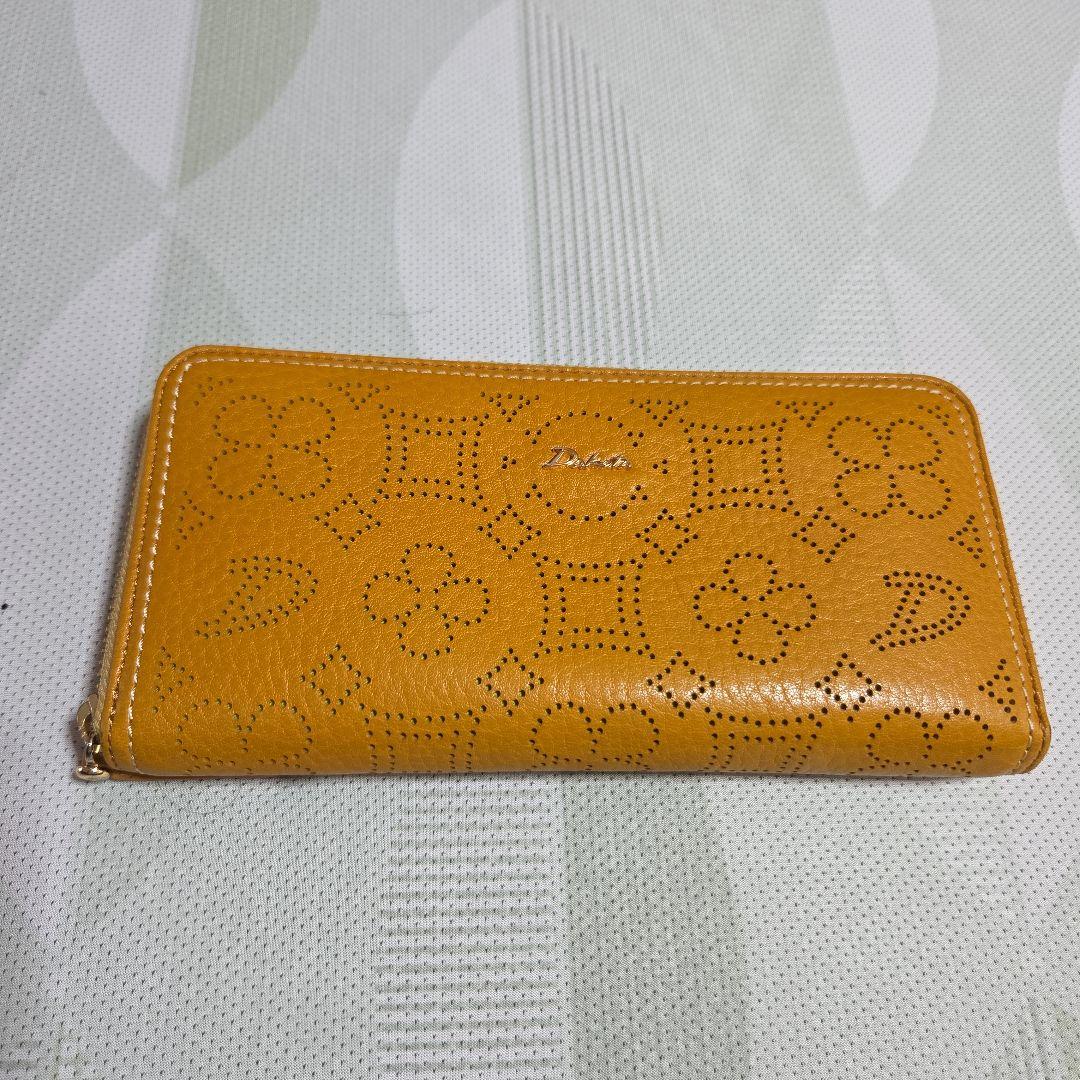 Dakota パンチングデザイン 長財布 イエロー