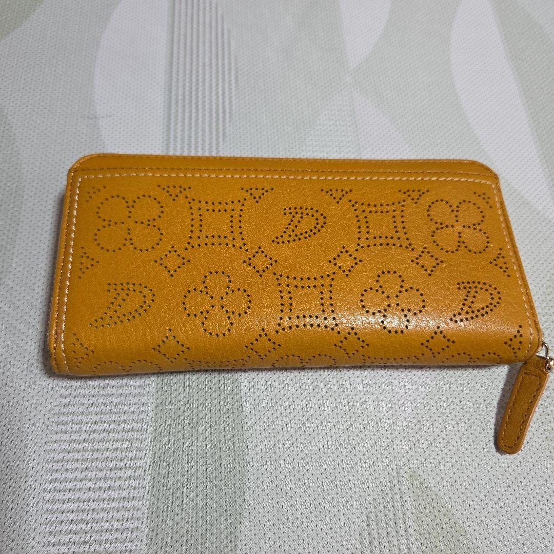 Dakota パンチングデザイン 長財布 イエロー