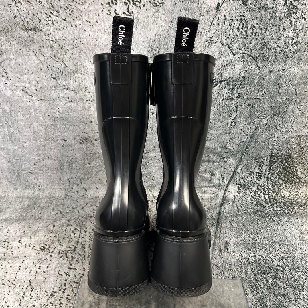 Chloé ブラックラバーブーツ レインブーツ