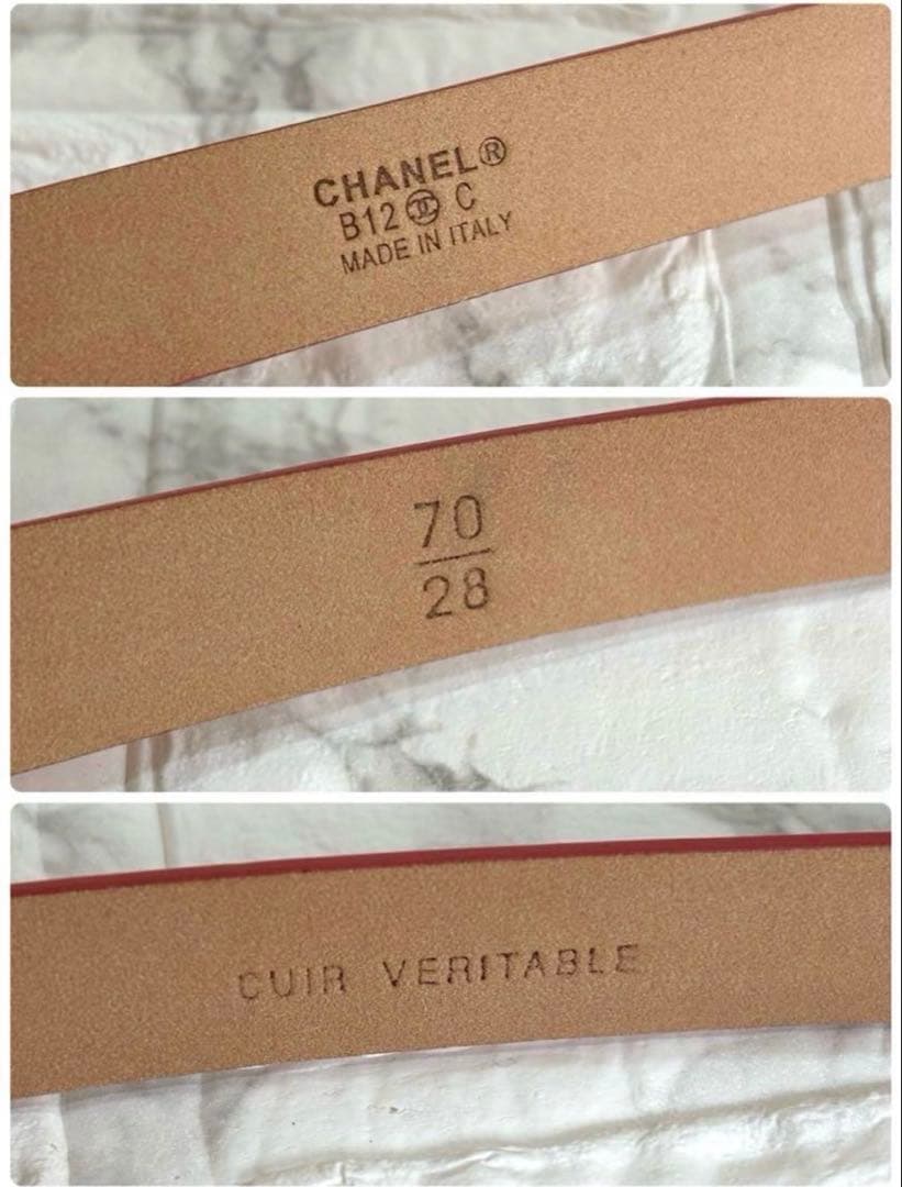 CHANEL シャネル　ベルト　ココマーク　エナメル　レザー