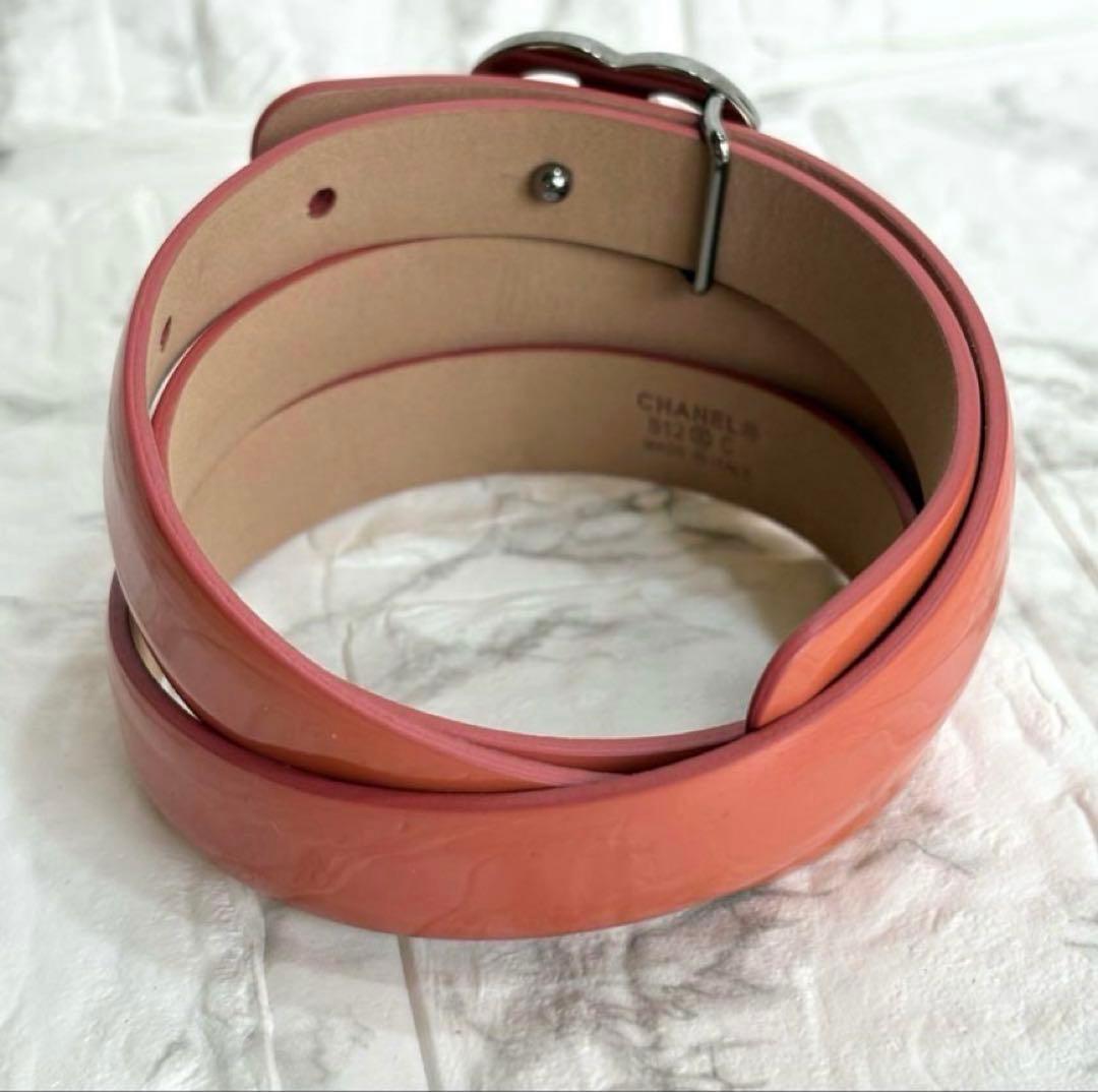 CHANEL シャネル　ベルト　ココマーク　エナメル　レザー