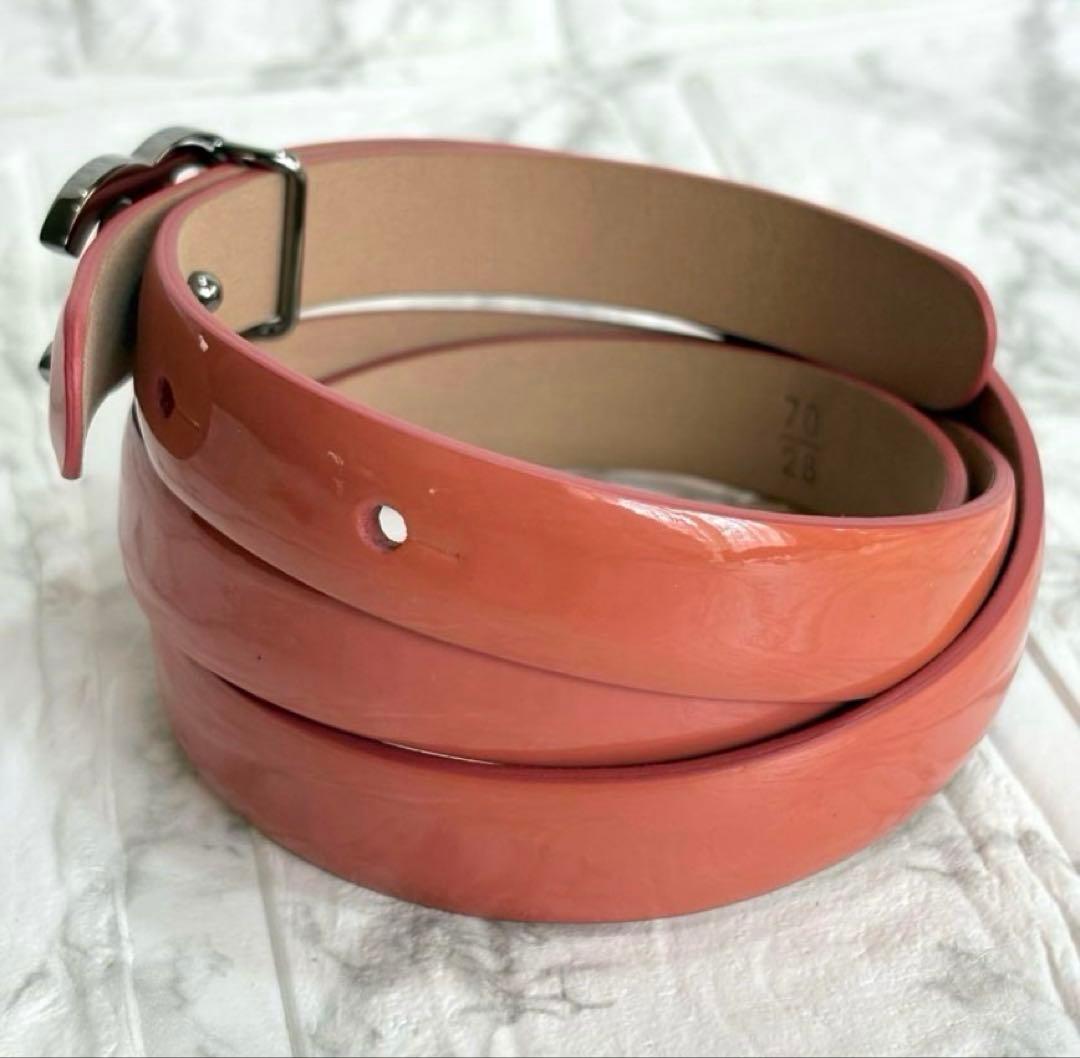 CHANEL シャネル　ベルト　ココマーク　エナメル　レザー