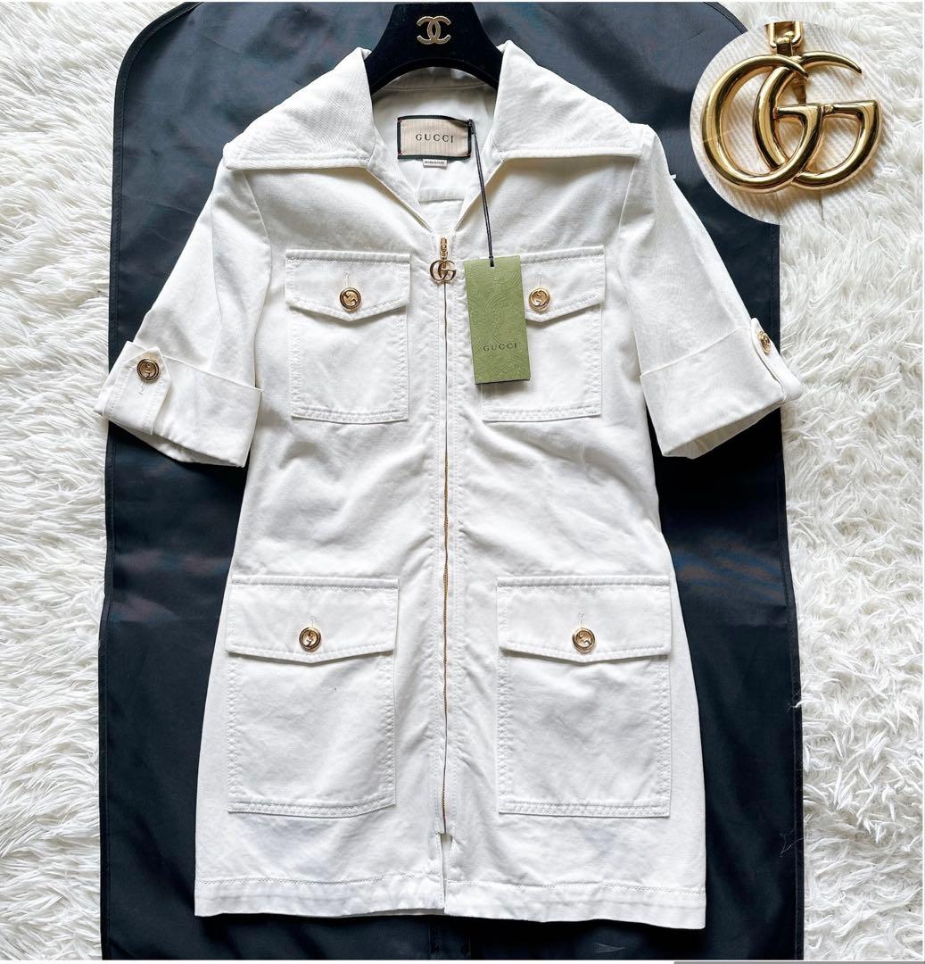 未使用　GUCCI グッチ エコ ウォッシュド オーガニックコットン ジャケット