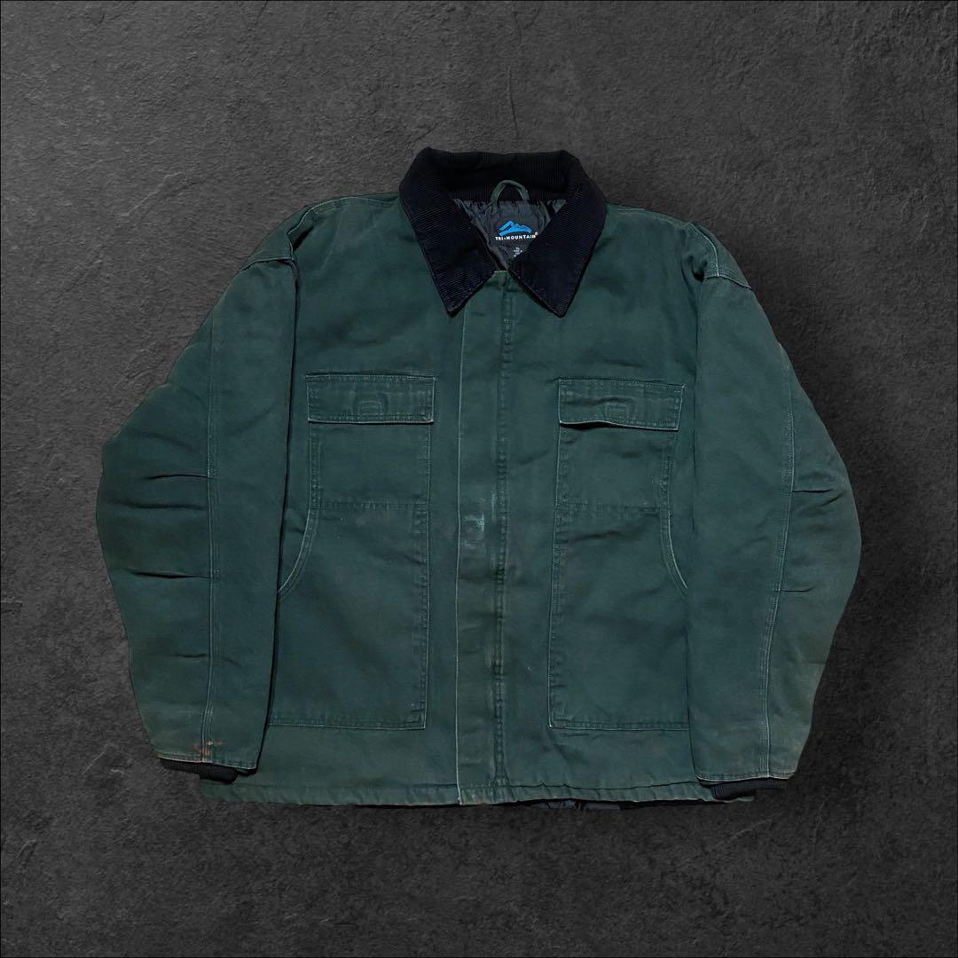 【重厚感◎】XLダックジャケットデトロイトグリーン襟コーデュロイトラディショナル