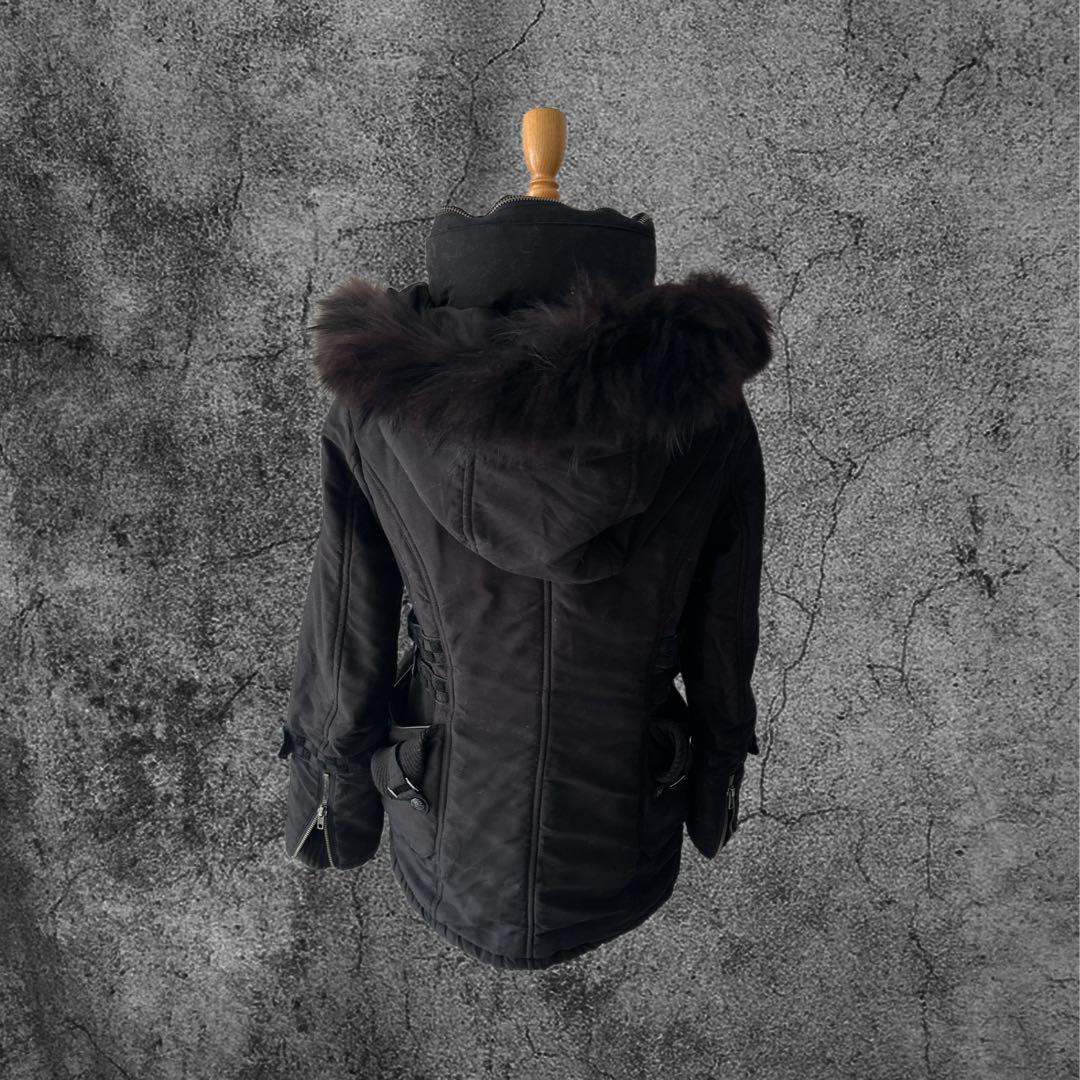 平成ギャル y2k archive ダークグランジ ファーフード モッズコート