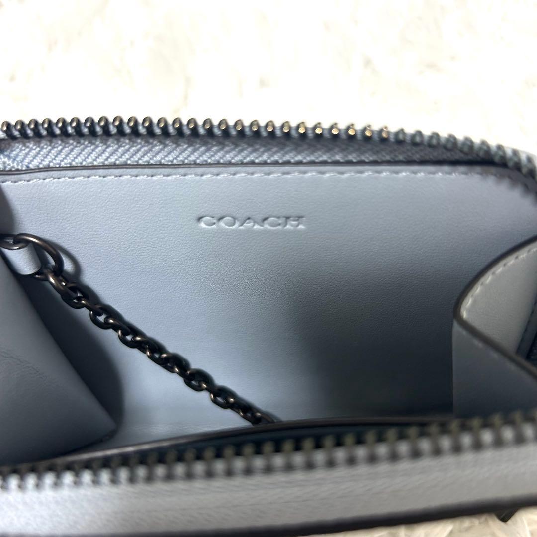 未使用✨レアカラー　COACH コーチ　キーケース　ケース　ブルーグレー
