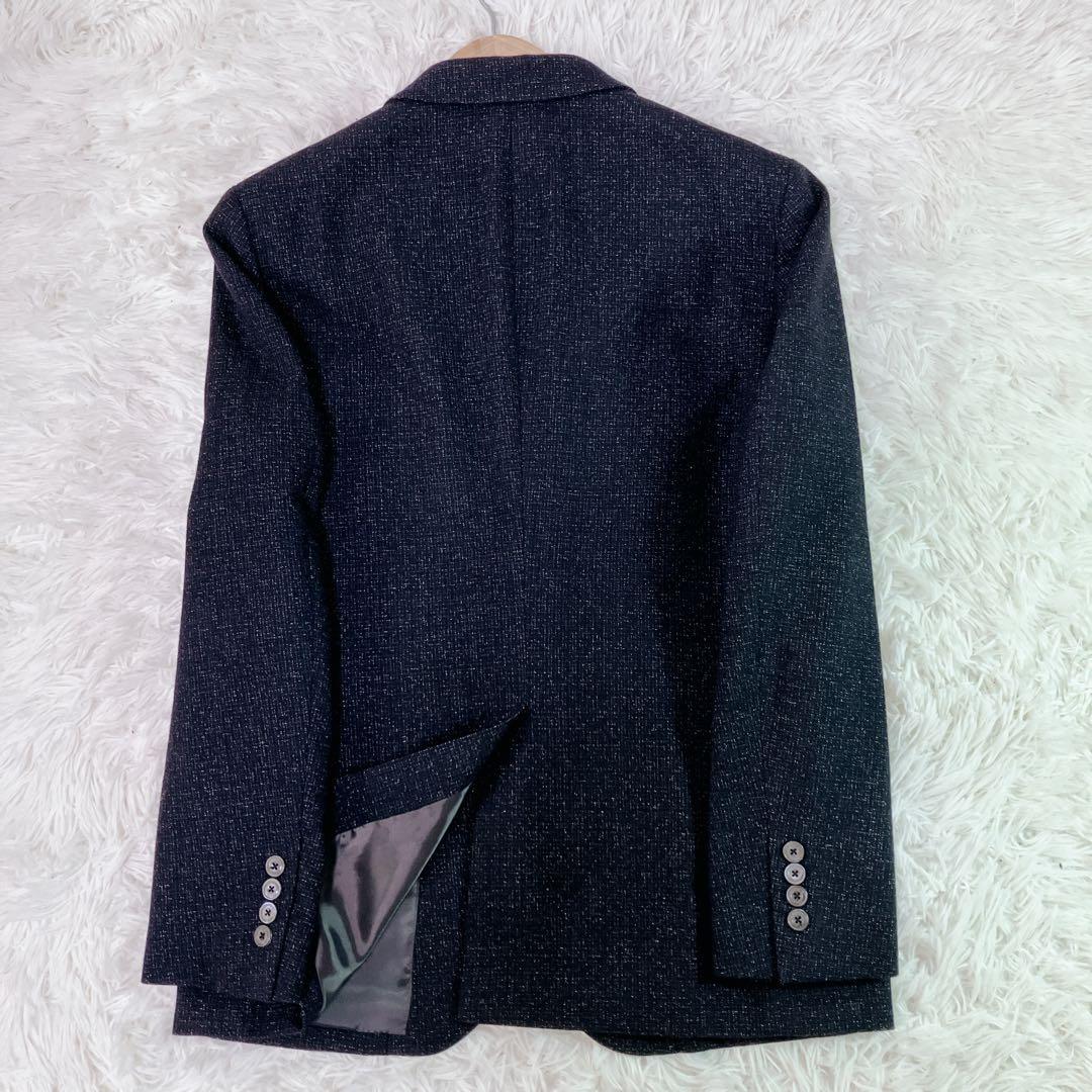 【極美品】EPOCA UOMO テーラードジャケット ウール混 ダークグレー　L