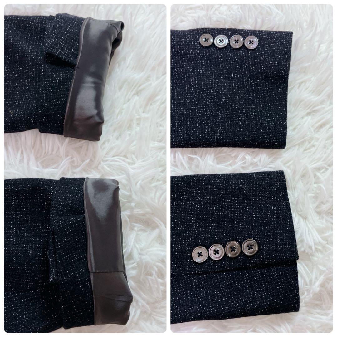 【極美品】EPOCA UOMO テーラードジャケット ウール混 ダークグレー　L