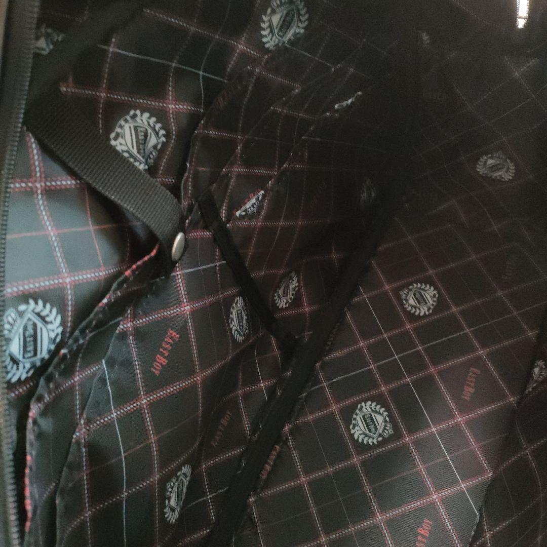 EAST BOY スクールバッグ 合皮 ブラック 赤女神 刺繍 スクバ