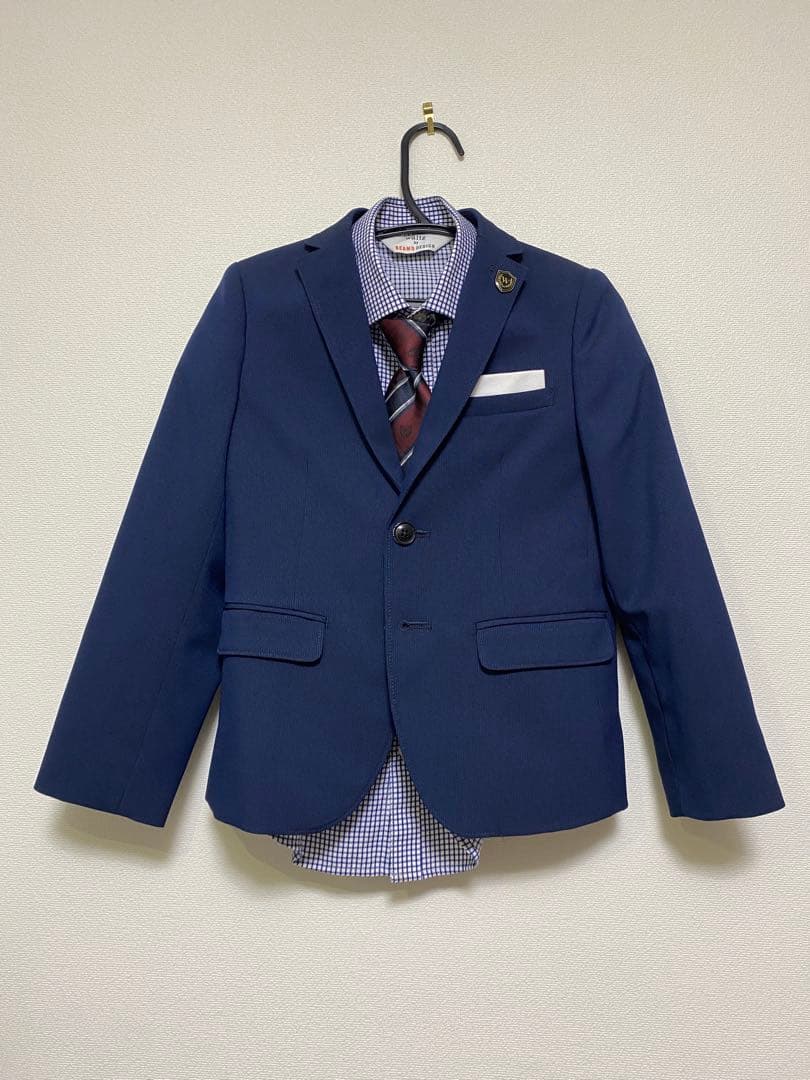 【一回数時間のみ使用】BEAMS DESIGN ネイビー スーツセット