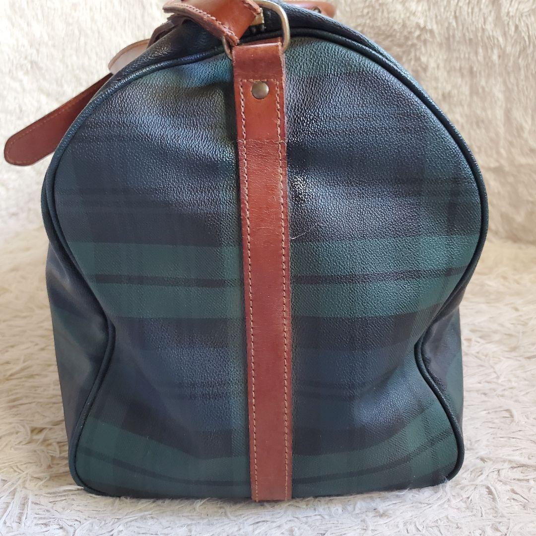 希少 ポロラルフローレン PVC レザー 大容量ボストンバッグ ブラックウォッチ