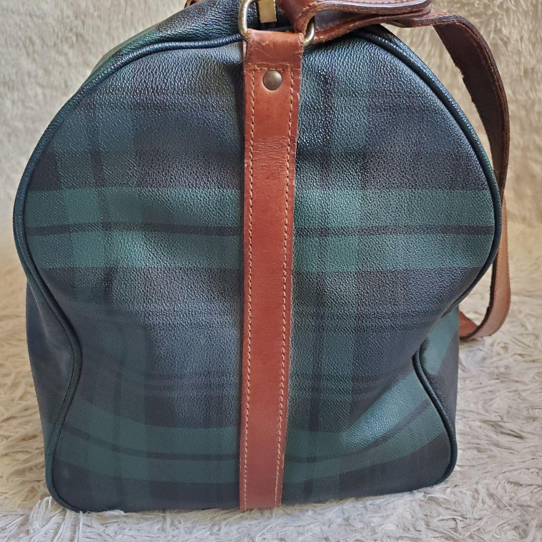 希少 ポロラルフローレン PVC レザー 大容量ボストンバッグ ブラックウォッチ