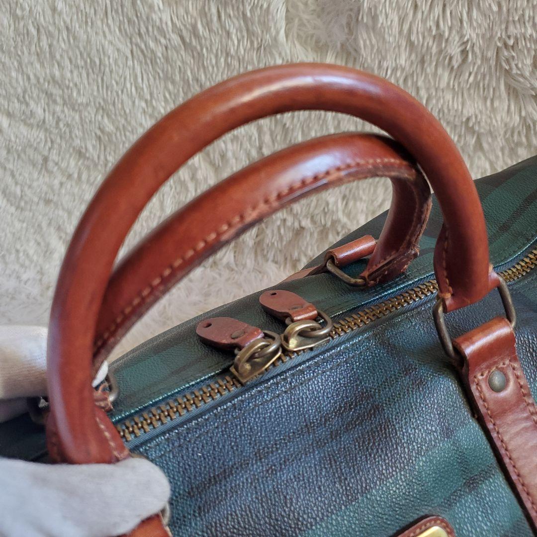 希少 ポロラルフローレン PVC レザー 大容量ボストンバッグ ブラックウォッチ