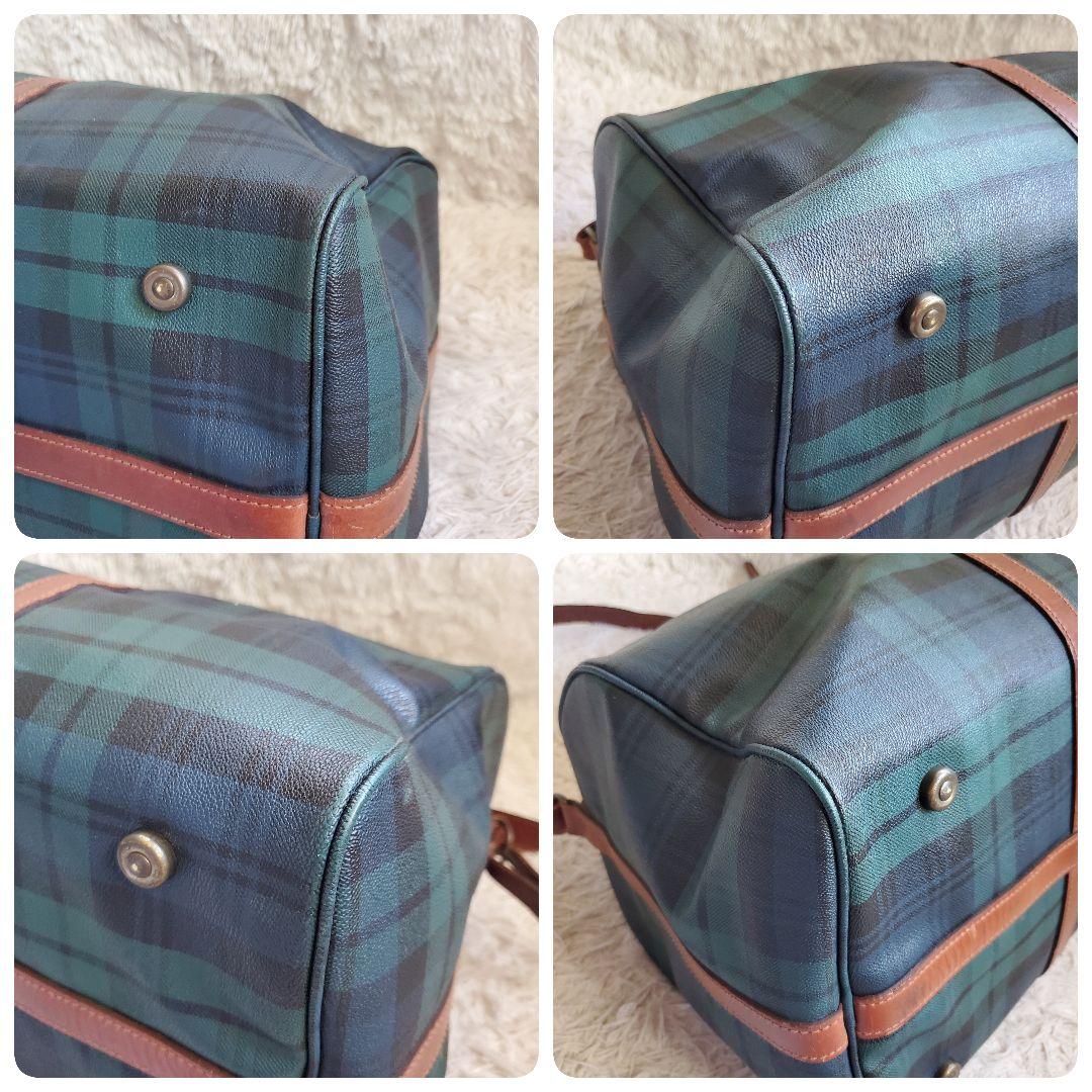 希少 ポロラルフローレン PVC レザー 大容量ボストンバッグ ブラックウォッチ