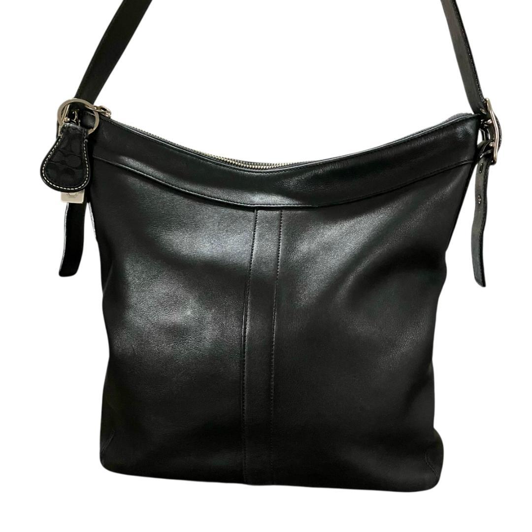 COACH オールドコーチ オールレザー ショルダーバッグ ブラック 斜め掛け
