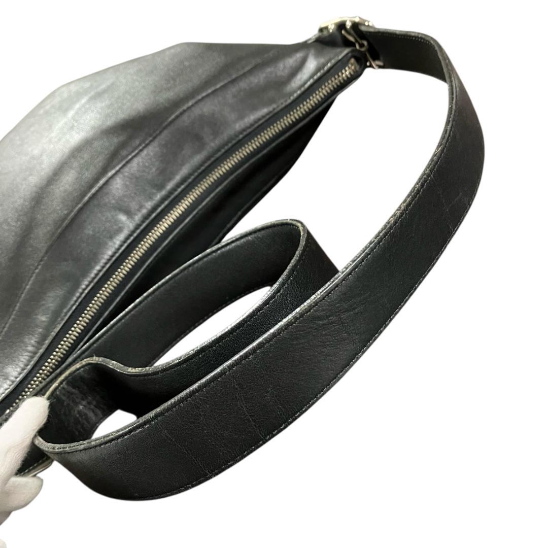 COACH オールドコーチ オールレザー ショルダーバッグ ブラック 斜め掛け