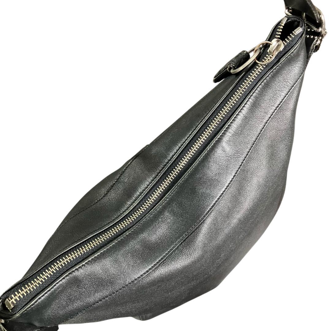 COACH オールドコーチ オールレザー ショルダーバッグ ブラック 斜め掛け