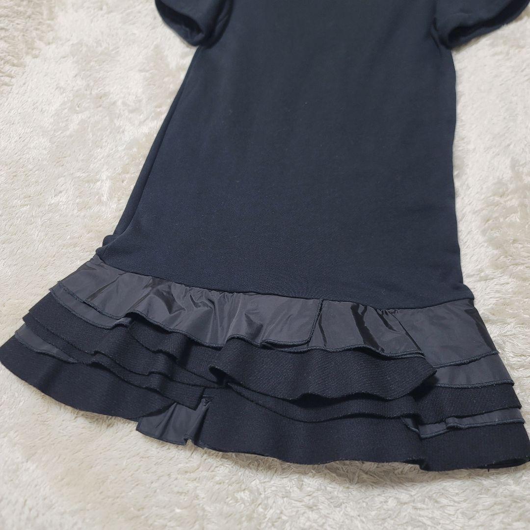 MONCLER モンクレール ワンピース フリル 裏起毛 ロゴワッペン