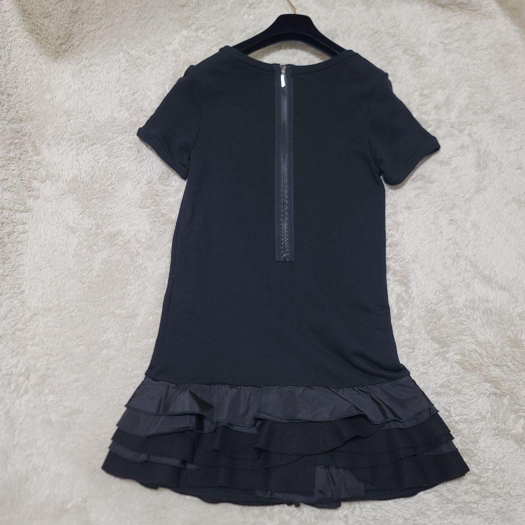 MONCLER モンクレール ワンピース フリル 裏起毛 ロゴワッペン