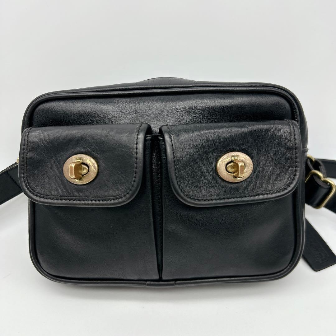 極希少◎ COACH オールドコーチ 2way ウエストバッグ ターンロック 黒