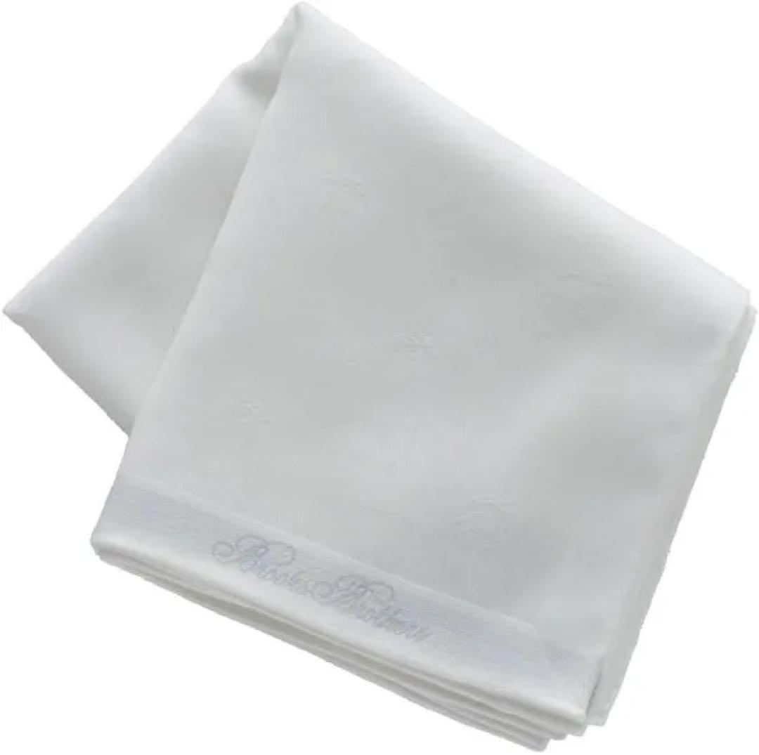 ホワイト コットン 無地ハンカチ