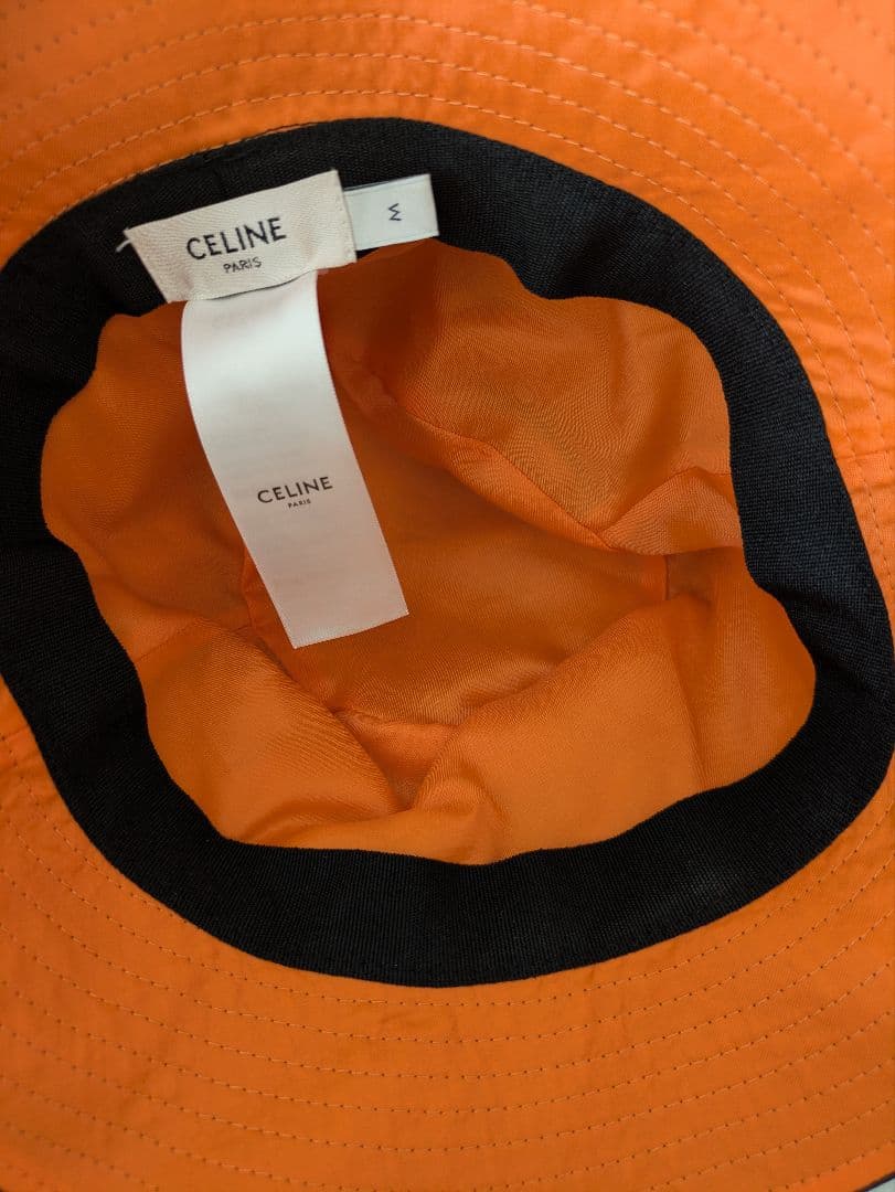 CELINE バケットハット ブラック オレンジ