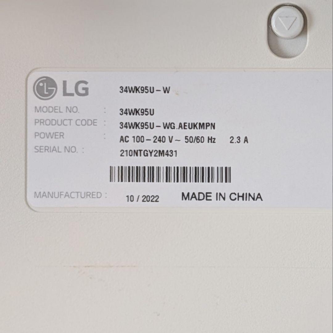 【廃盤希少】LG 34WK95U-W 34インチ/5K2K ウルトラワイド