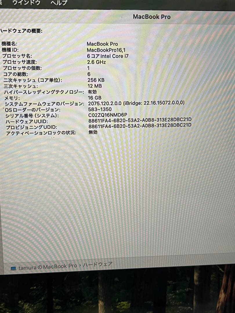 【美品】箱有 MacBook Pro 16インチ 2019 16GB 512GB