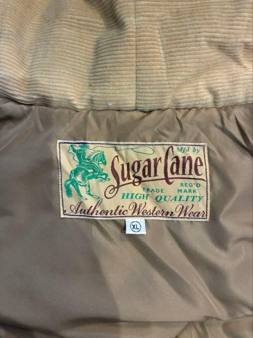 Sugar Cane フード付きキルティングベスト