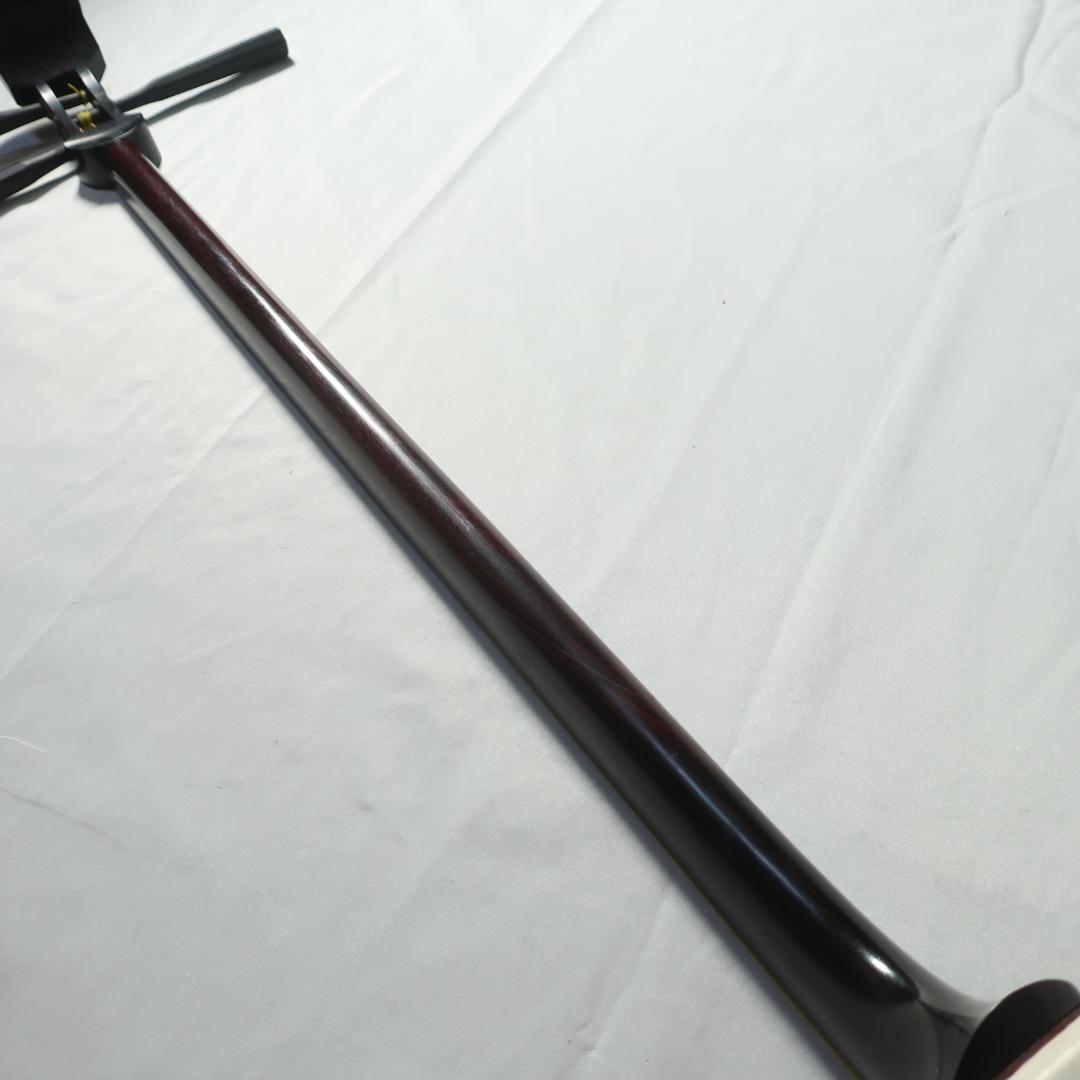 三味線 細棹 綾杉胴 花柄彫刻 ハードケース 鼈甲撥 付属 長唄 和楽器 E27