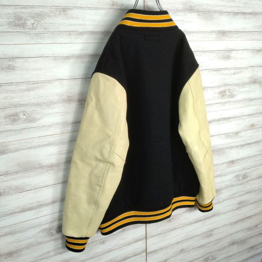 メンズ☆FAT　スタジャン10th　袖革XXLレザー　ウールメルトン　JUMBO