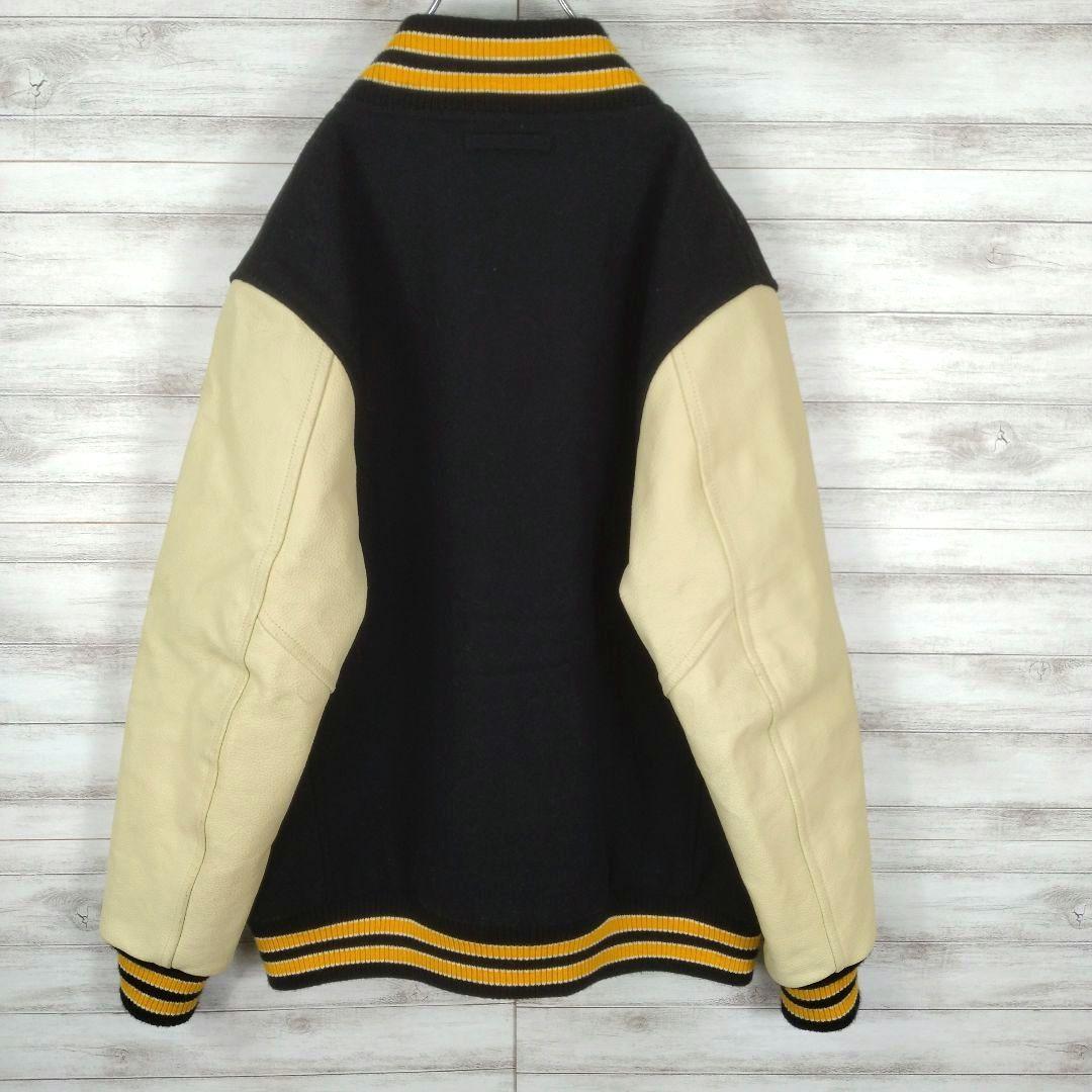 メンズ☆FAT　スタジャン10th　袖革XXLレザー　ウールメルトン　JUMBO