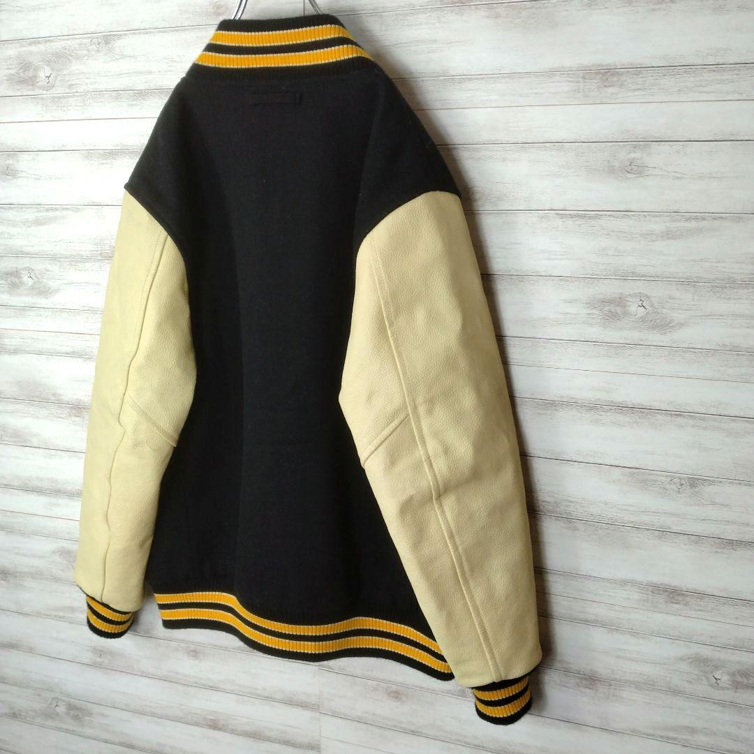 メンズ☆FAT　スタジャン10th　袖革XXLレザー　ウールメルトン　JUMBO