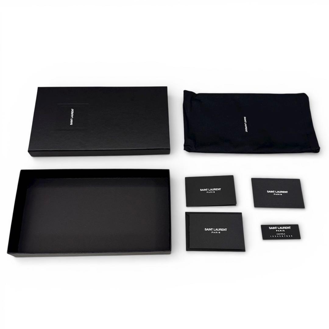 現行 極美品 箱付 サンローラン 長財布 YSL 小銭入れ  キャビア
