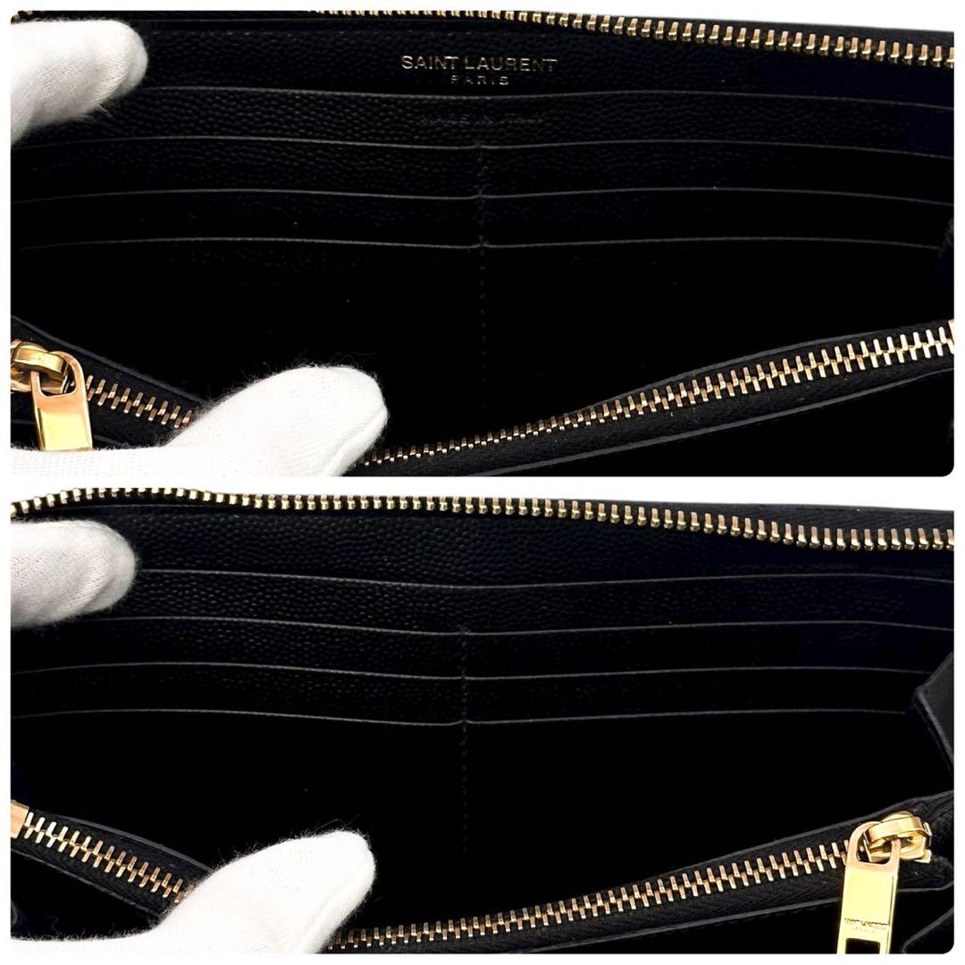 現行 極美品 箱付 サンローラン 長財布 YSL 小銭入れ  キャビア