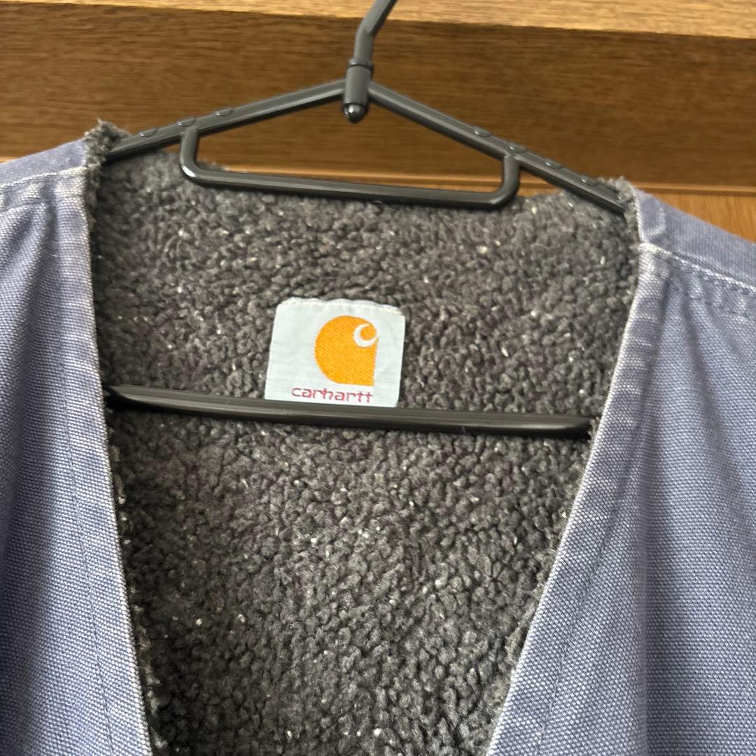 古着 カーハート Carhartt ダックベスト メンズXXL相当 ネイビー