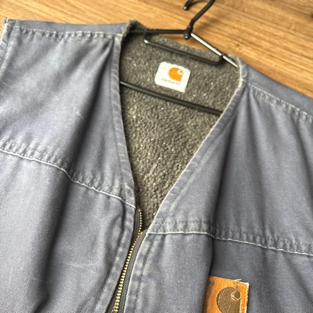 古着 カーハート Carhartt ダックベスト メンズXXL相当 ネイビー
