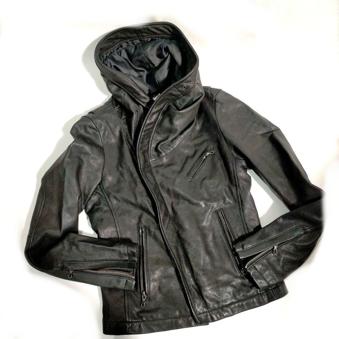 激レア キャサリンハムネット レザー ライダース ジャケット ヤギ革 ゴート