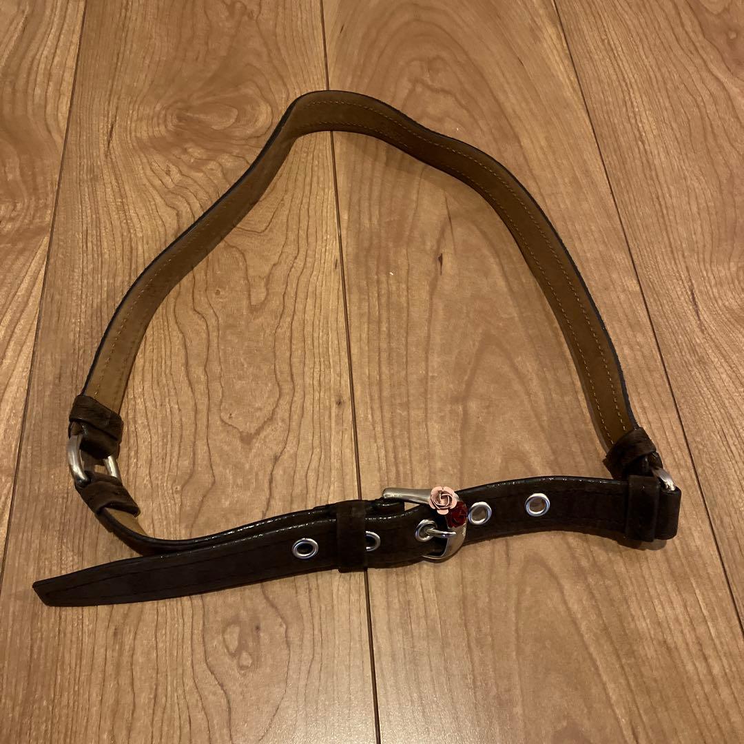 miu miu ブラウン スエード レザー ベルト 85/34