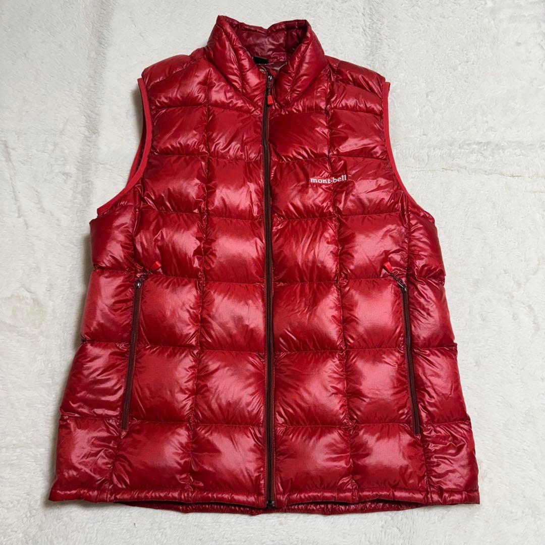 極美品モンベル800FPスペリオダウンベスト Men'sXLレッド