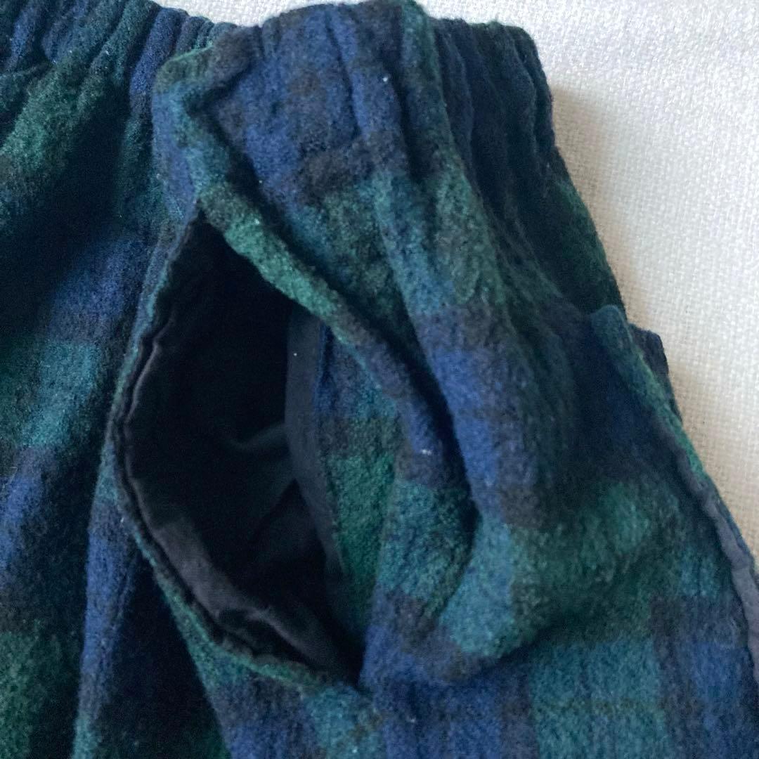 トリココムデギャルソン　ウール　縮絨　ワイドパンツ　チェック　ウエストゴム