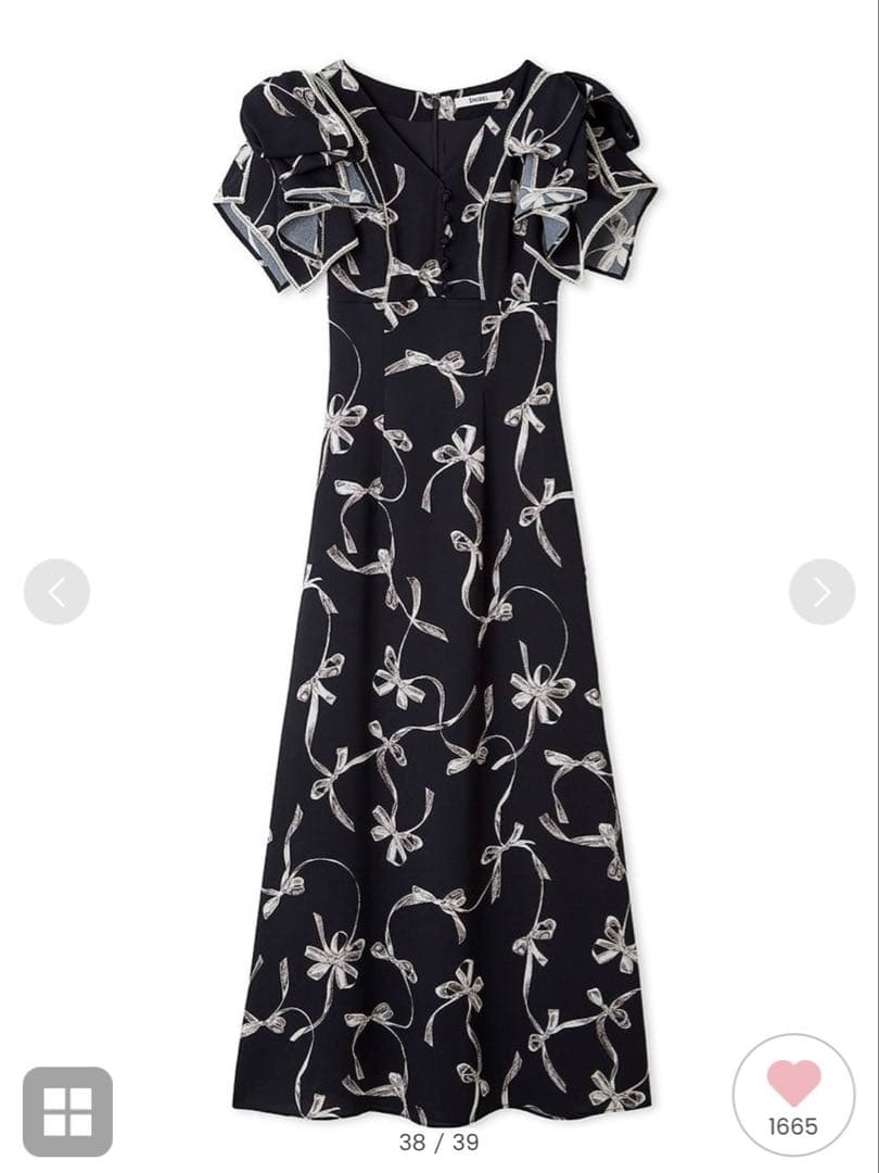 SNIDEL スナイデル　Sustainableリボンプリントワンピース