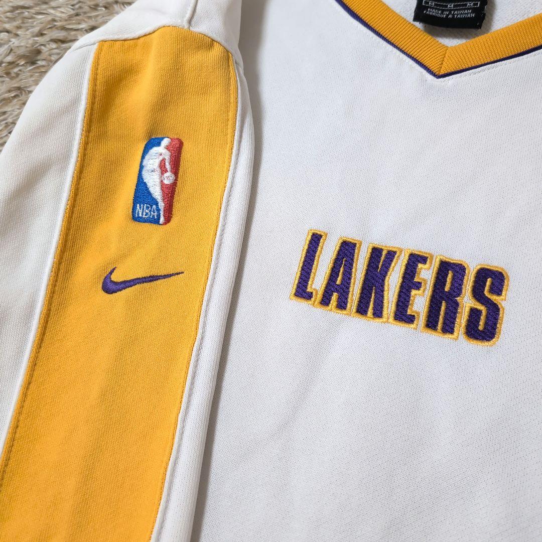 NIKE LAKERS レイカーズ 長袖 Vネック ウェア バスケ スウェットM
