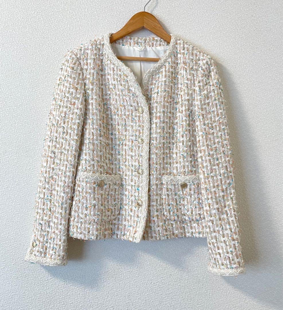 アナイ　38 リントンツイード　ノーカラージャケット