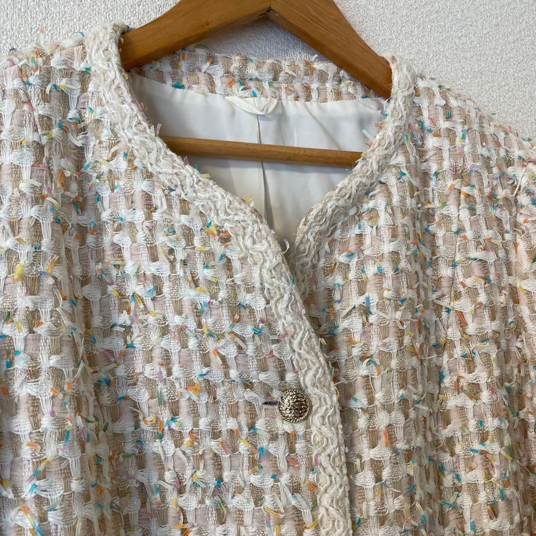 アナイ　38 リントンツイード　ノーカラージャケット