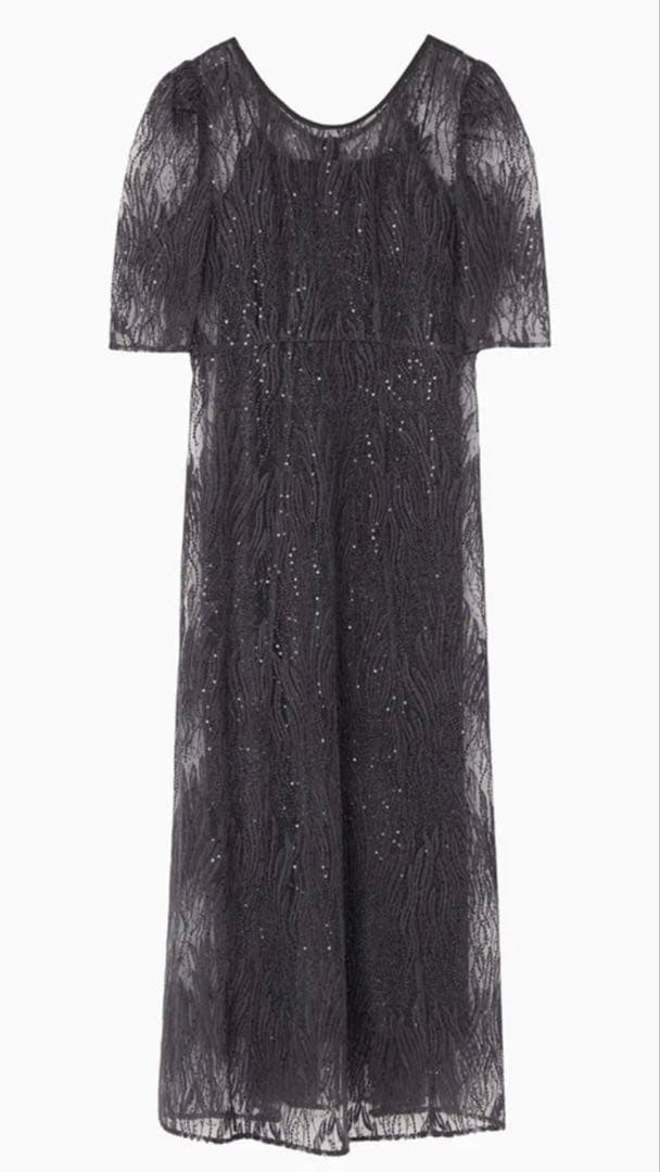 kaene カエン スパンコールアネモネドレス グレー 34