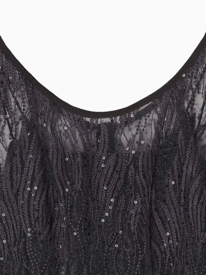 kaene カエン スパンコールアネモネドレス グレー 34