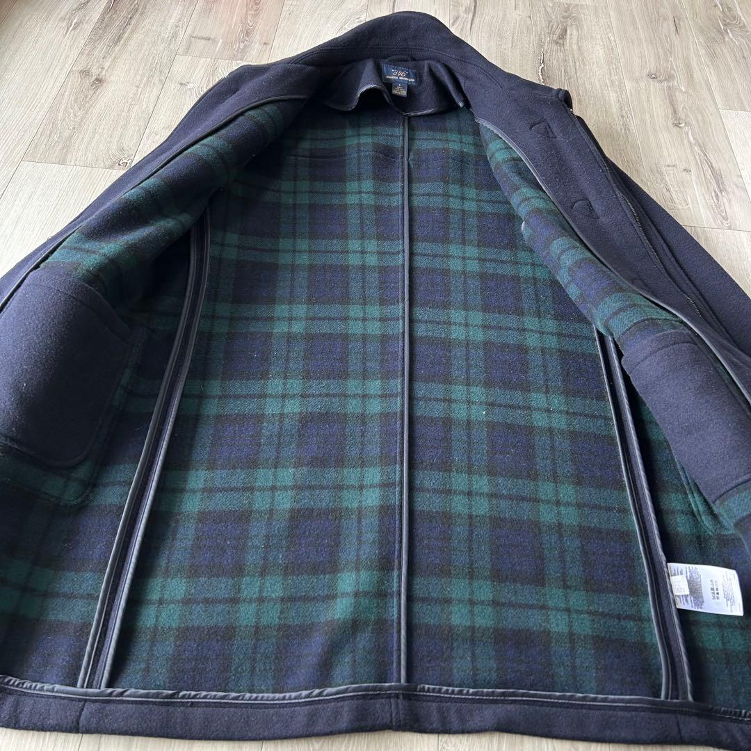BROOKS BROTHERS ダッフルコート ネイビー L ブラックウォッチ