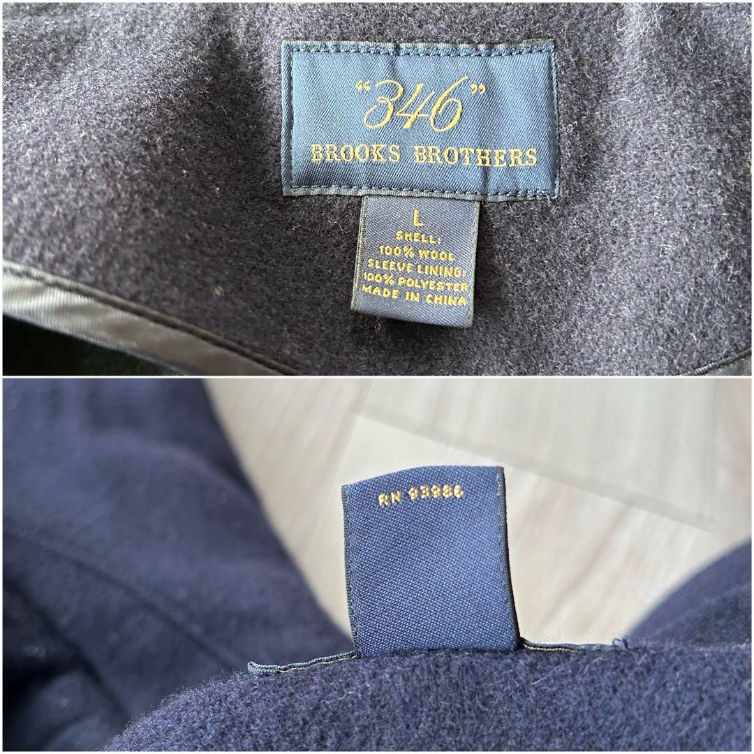 BROOKS BROTHERS ダッフルコート ネイビー L ブラックウォッチ
