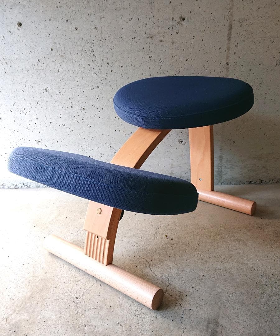 【美品】サカモトハウス バランスチェアイージー　ブルー(ショートフレーム)①